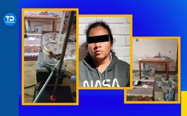 imágenes de un narcolaboratorio y una mujer detenida