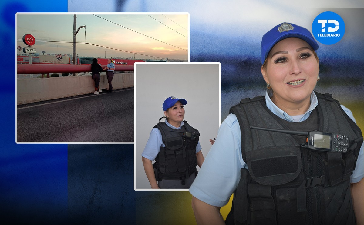Mujer policía salva a una mamá de lanzarse de puente en Monterrey