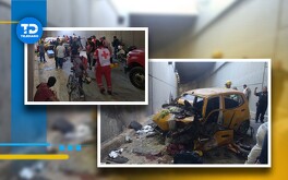 Mueren dos personas tras fuerte choque en desnivel Alianza de Torreón; camión se quedó sin frenos