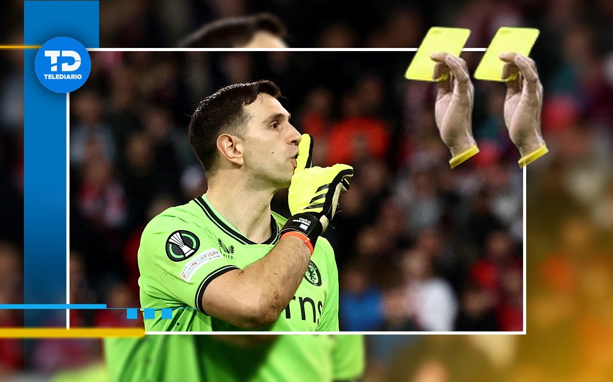 'Dibu' Martínez recibió dos tarjetas amarillas en un juego