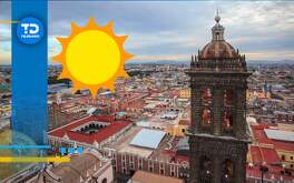 vista de edificios del centro de puebla desde las alturas