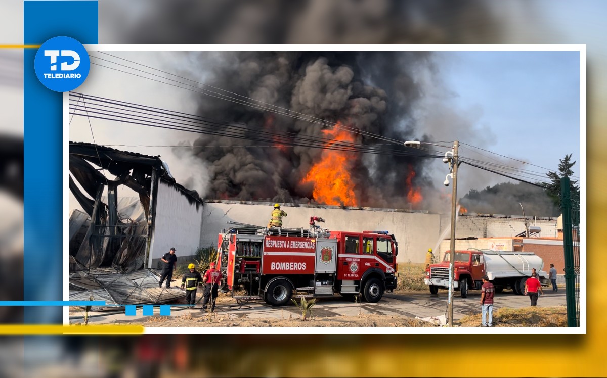 Incendio en fábrica de veladoras San Rafael en San Martín Texmelucan, Puebla / Especial