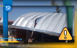 El domo del kínder Sayil en la colonia La Guadalupana de Puebla colapsó.