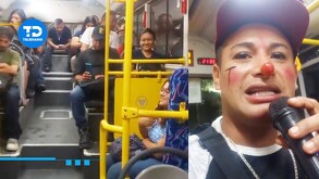 Payaso de Monterrey se sube a camión, hace chiste con señora y se vuelve viral