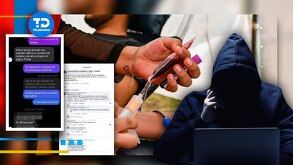 un hombre cubierto del rostro detrás de una computadora