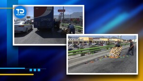 Las botellas de refresco y jugo quedaron espasticidad sobre el puente, mientras que otras incluso se cayeron al carril inferior.