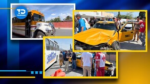 Los dos pasajeros del taxi tuvieron que ser trasladados en código amarillo a la clínica 2 del IMSS.