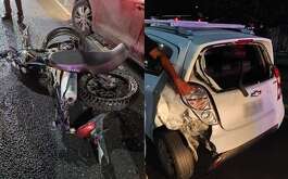 Un motociclista resultó lesionado luego de una carambola sobre la avenida Gonzalitos en Monterrey.