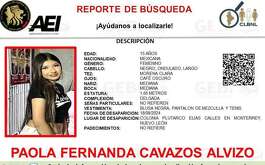 Una menor de 15 años de edad desapareció en la colonia Plutarco Elías Calles en Monterrey.
