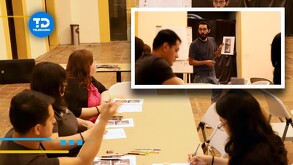 En este primer día del taller se trabajó con la técnica de cuadrícula