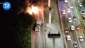 El incendio detuvo el tráfico de la arteria vial