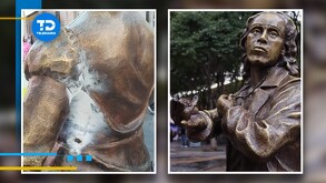 Con daños severos, vandalismo o incluso incompletas es como lucen las estatuas que se ubican en la calle 5 de Mayo en Puebla.