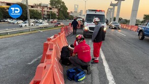 Motociclista choca en avenida Constitución de Monterrey