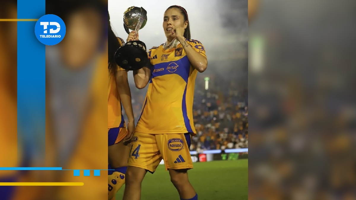 Lizbeth Ovalle festejando el título de Campeón de campeonas en Tigres 2024 / @lizbethovalle11
