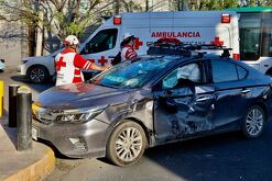 Centro de Monterrey: Choque de crucero deja lesionados