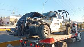 Choque de patrulla en avenida Rangel Frías en Monterrey
