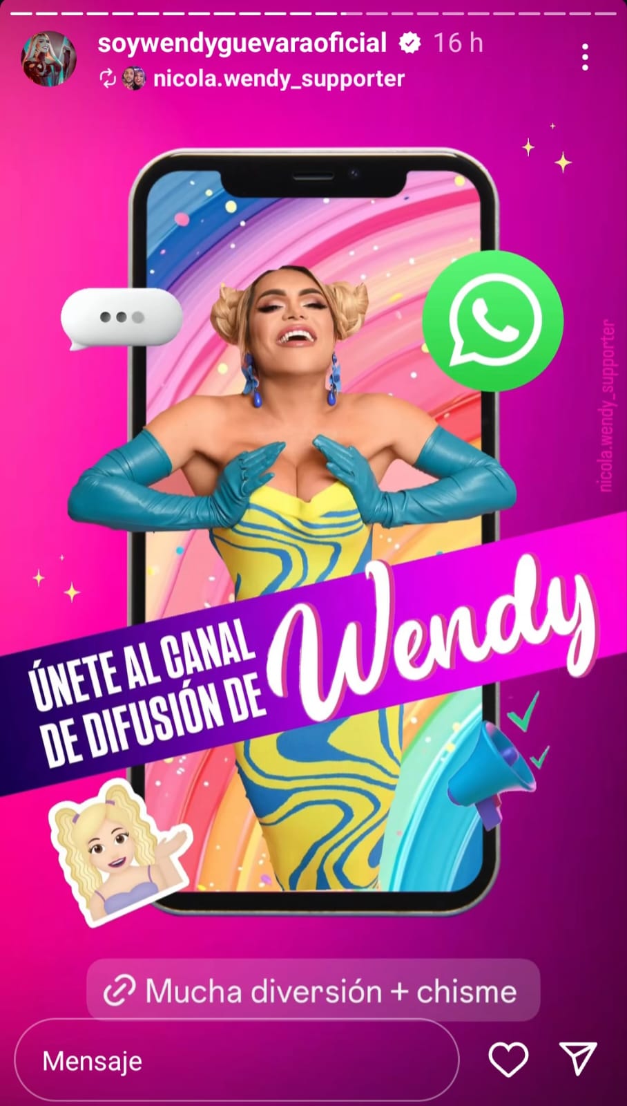 Wendy Guevara invita a unirse a su canal de difusión por Whatsapp Wendy Guevara invita a unirse a su canal de difusión por Whatsapp