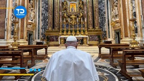 El papa en Santa María la Mayor para rezar antes de la Semana Santa