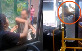 En otro video se aprecia cuando el hombre de playera oscura agrede al chofer en repetidas ocasiones
