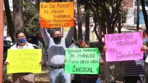 trabajadores de mondelez en protesta
