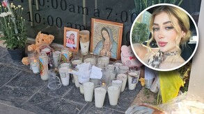 Niña deja ofrenda a Valeria Márquez