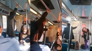 Un video circuló en redes sociales donde un hombre empezó a hacer un presunto exorcismo a una mujer presuntamente agresiva.