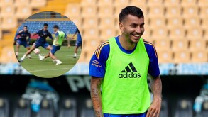 El atacante argentino vivió su primer acercamiento al plantel de Tigres en el Estadio Universitario.