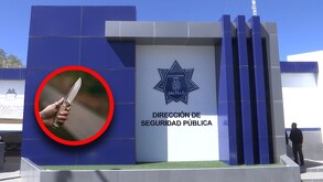 El vigilante de nombre Javier terminó tirado y lesionado al interior de la tienda a unos metros de la puerta de salida.
