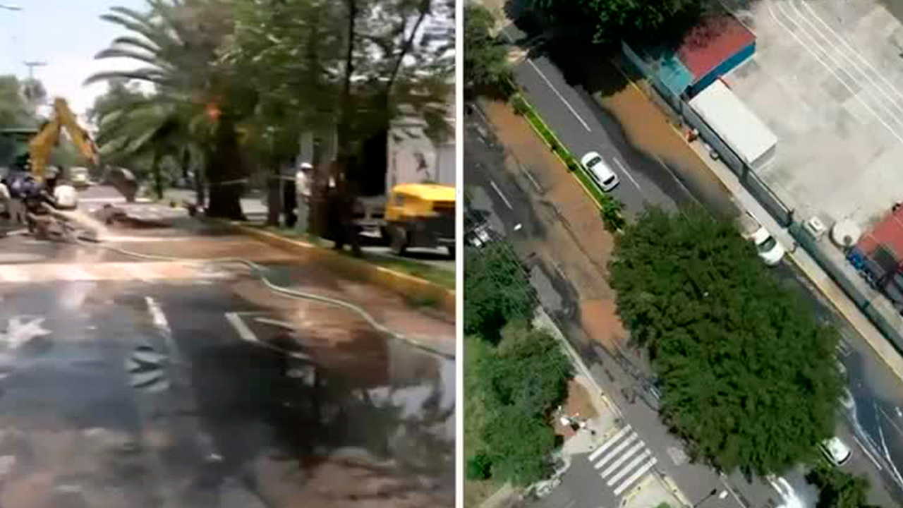 El nivel de agua llego a cinco calles a la redonda, contraendósese principalmente en las calles 113 y 298-A, lugar donde se encuentra un kínder.