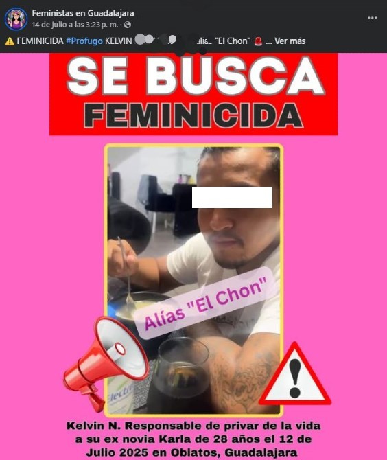 Tras asesinato de Karla Bañuelos, colectivos feministas de Jalisco señalan a Kevin ‘N’ alias ‘El Chon’ como responsable. Fiscalía aún no confirman información. Tras asesinato de Karla Bañuelos, colectivos feministas de Jalisco señalan a Kevin ‘N’ alias ‘El Chon’ como responsable. Fiscalía aún no confirman información.
