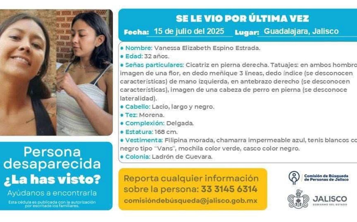 La búsqueda de Vanessa continúa en Zapopan| La búsqueda de Vanessa continúa en Zapopan|