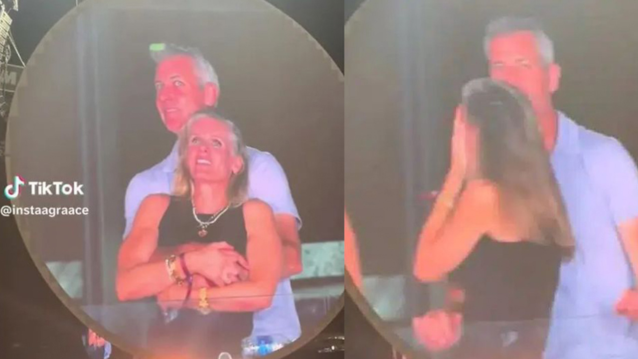 La pareja fue descubierta luego de que aparecieran juntos en la pantalla del último concierto de Coldplay. El video se viralizó en cuestión de minutos.