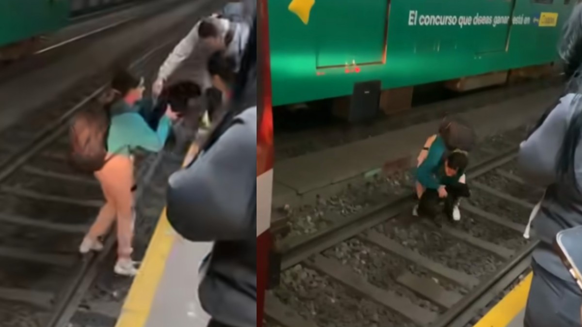 Así fue el momento exacto en que Estefany, usuaria del Tren Ligero en Guadalajara, salva a perrito de las vías