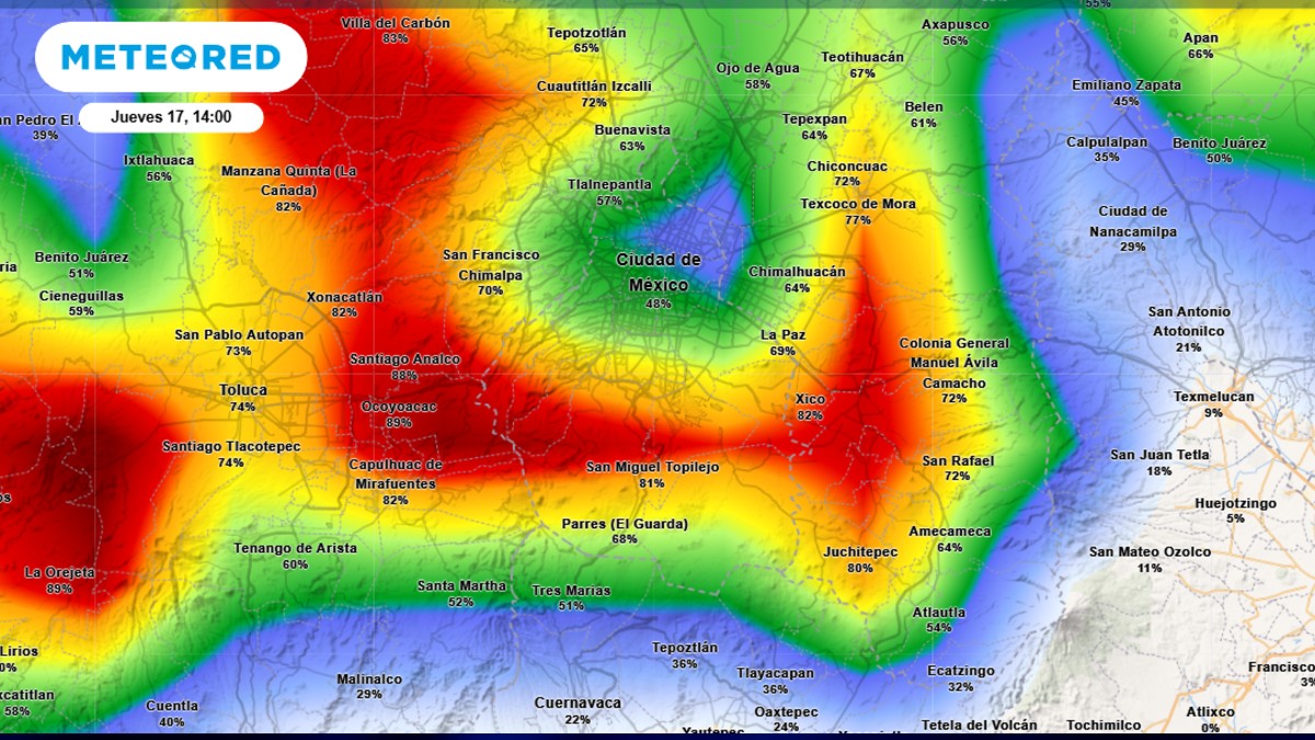 Probabilidad de lluvia en CdMx HOY 17 de julio