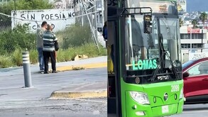 Un chofer de ruta ayudó a un señor de la tercera edad a cruzar la avenida Garza Sada de Monterrey.