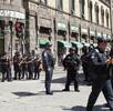 policías en una calle del centro de puebla
