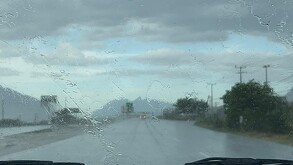 La lluvia que se registró en Santa Catarina fue moderada y con un cielo parcialmente nublado