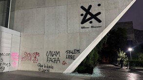 Segunda marcha contra la gentrificación, termina con destrozos en Ciudad Universitaria, UNAM.