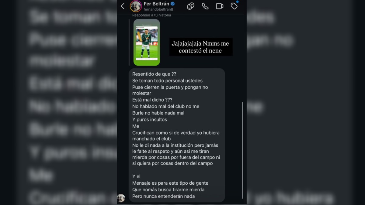 Fernando Beltrán se cansó de las críticas que le han llovido tras una publicación que hizo luego de su partido contra Chivas. Fernando Beltrán se cansó de las críticas que le han llovido tras una publicación que hizo luego de su partido contra Chivas.