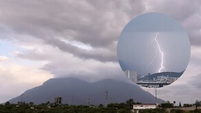 Lluvias y rayos en Monterrey