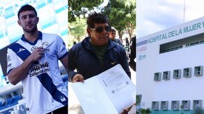 lucas cavallini, un hombre muestra documentos y hospital de la mujer tehuacán