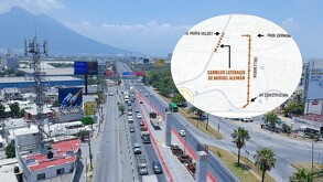 Cierre en lateral de la avenida Miguel Alemán