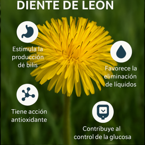 Infografía de las propiedades curativas del diente de león