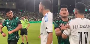 Hirving Lozano, jugador del San Diego FC, y Jesús Gallardo, jugador del Toluca, tuvieron un curioso encuentro al terminar el Juego de Estrellas.