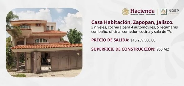 Subasta de casa habitación en Zapopan, Jalisco