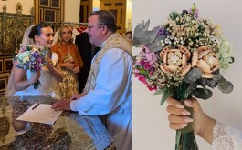 La mujer compartió la historia de cómo es que decidió que su ramo de novia sería así