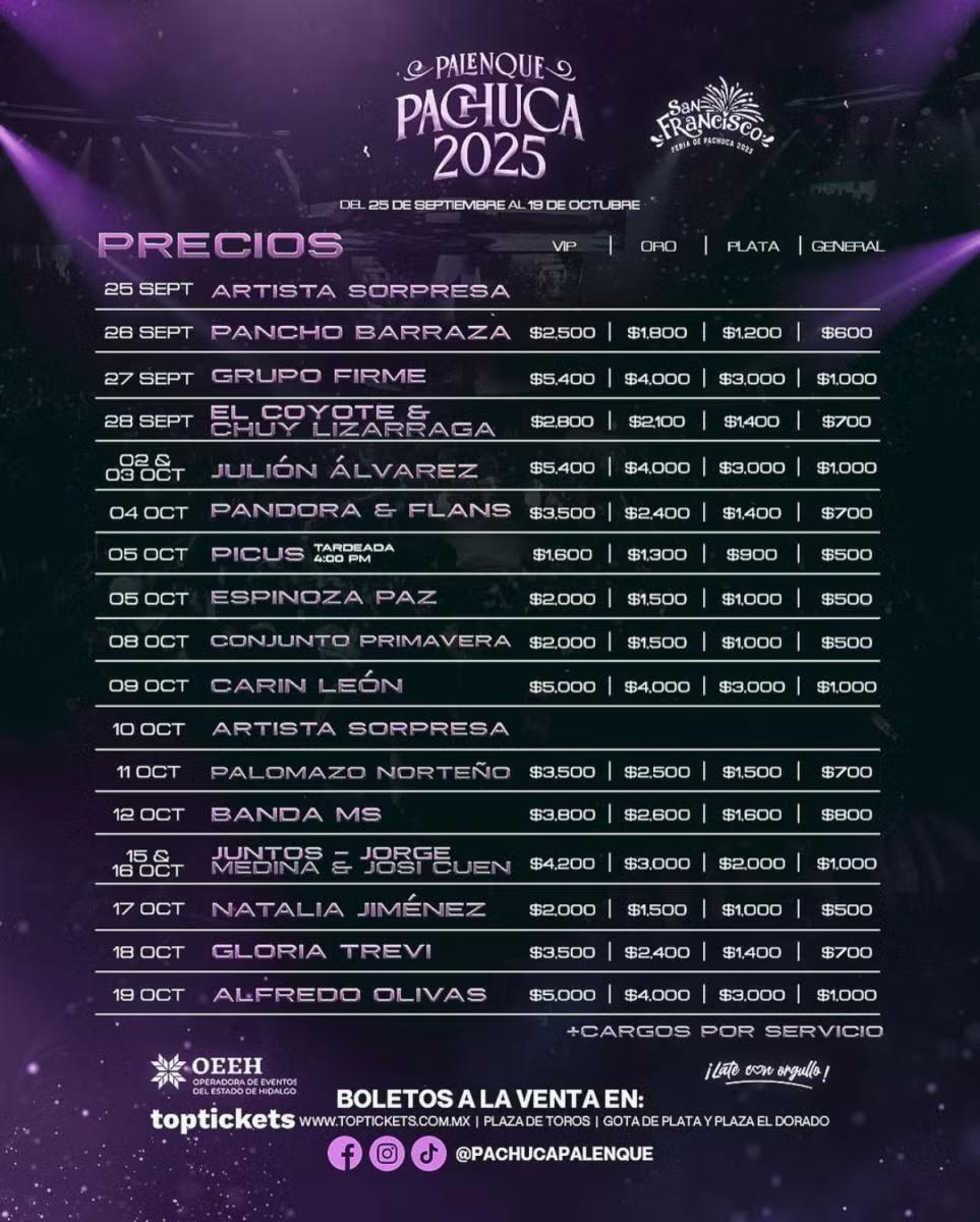Precios de los boletos Palenque Pachuca 2025 Precios de los boletos Palenque Pachuca 2025
