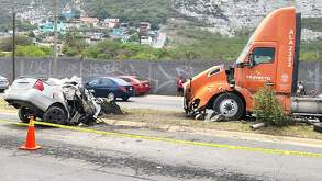 Identifican a pareja que murió tras chocar contra tráiler en San Nicolás