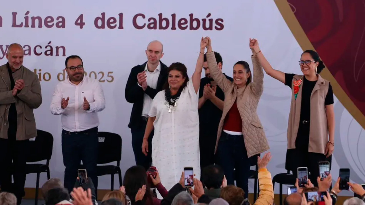 La presidenta Claudia Sheinbaum y la jefa de Gobierno Clara Brugada presentaron la Línea 4 del Cablebús Tlalpan-Coyoacán.