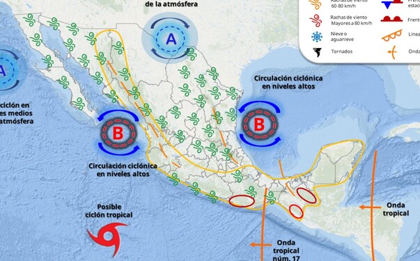 Clima en México del miércoles 30 de julio 2025